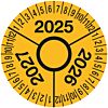 Prüfplakette - Dreijähriger Prüfzyklus. Ø 33mm