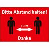Abstand halten, rot - querformat