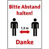 Abstand halten, weiß