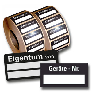 Standard-Inventar-Etiketten - auf Rolle