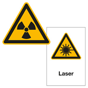 Warnschilder für Strahlungen