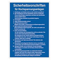 Sicherheitsvorschriften für Hochspannungsanlagen