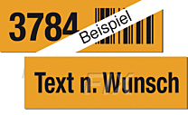 Lagerplatzkennzeichen mit Text nach Wunsch