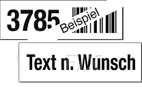 Lagerplatzkennzeichen mit Text nach Wunsch