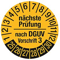 Prüfplakette - nächste Prüfung nach DGUV Vorschrift 3