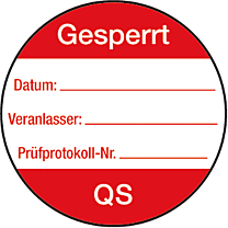 Zustands-Plakette: QS Gesperrt