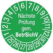 Prüfplakette - Nächste Prüfung gem. BetrSichV