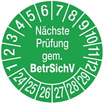 Prüfplakette - Nächste Prüfung gem. BetrSichV