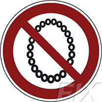 Bedienung mit Halskette verboten