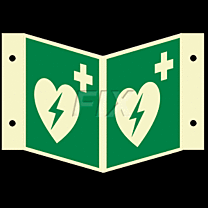 Winkelschild - Defibrillator - LN