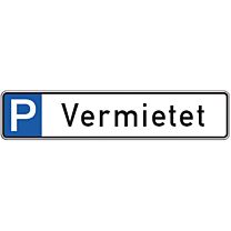 Parkplatzschild: Vermietet