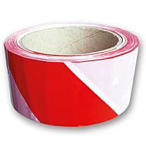 Warnmarkierungsband ohne rückseitiges Abdeckpapier, rot/weiß