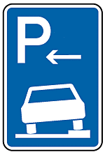 Parken auf Gehwegen halb in Fahrtrichtung rechts Anfang