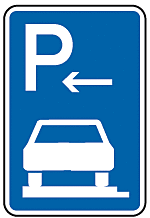 Parken auf Gehwegen ganz in Fahrtrichtung links Anfang