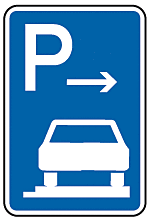 Parken auf Gehwegen ganz in Fahrtrichtung rechts Ende