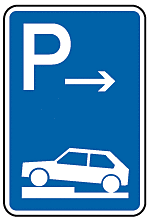 Parken auf Gehwegen ganz halb quer zur Fahrtrichtung links Ende