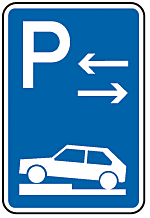 Parken auf Gehwegen ganz halb quer zur Fahrtrichtung links Mitte