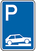 Parken auf Gehwegen ganz halb quer zur Fahrtrichtung rechts