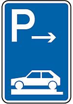 Parken auf Gehwegen ganz quer zur Fahrtrichtung links Ende