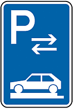 Parken auf Gehwegen ganz quer zur Fahrtrichtung links Mitte