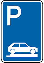 Parken auf Gehwegen ganz quer zur Fahrtrichtung rechts