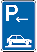 Parken auf Gehwegen ganz quer zur Fahrtrichtung rechts Anfang