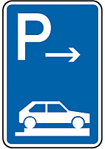 Parken auf Gehwegen ganz quer zur Fahrtrichtung rechts Ende