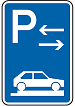 Parken auf Gehwegen ganz quer zur Fahrtrichtung rechts Mitte