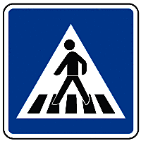 Fußgängerüberweg, Aufstellung rechts