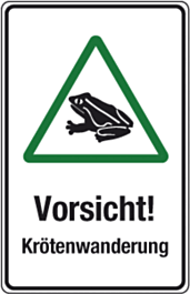 VERKEHRS-ZEICHEN ACHTUNG VORSICHT Kröten-wanderung Verkehrs-schild VERKEHRS-ZEICHEN ACHTUNG VORSICHT Kröten-wanderung Verkehrs-schild